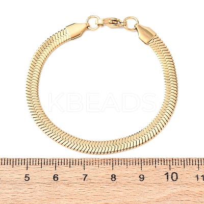 304 Stainless Steel Flat Snake Chain Bracelets LS-BJEW-C134-01B-G-1