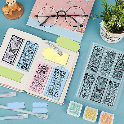 1 Sheet PVC Plastic Clear Stamps DIY-GL0004-74-1