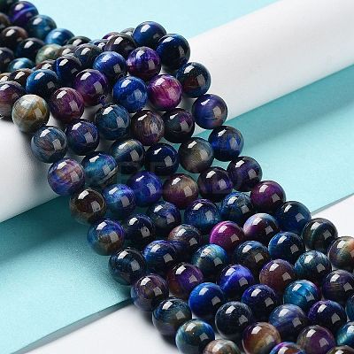 Natural Rainbow Tiger Eye Beads Strands G-NH0002-A01-B01-1