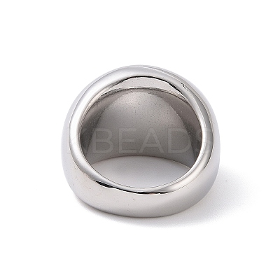 Non-Tarnish 304 Stainless Steel Chunky Dome Finger Ring for Men Women X-STAS-E168-09P-1