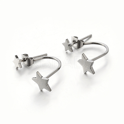 Tarnish Resistant 304 Stainless Steel Ear Studs EJEW-P045-14P-1