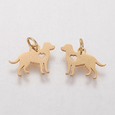 304 Stainless Steel Puppy Pendants LS-STAS-Q201-T464G-1