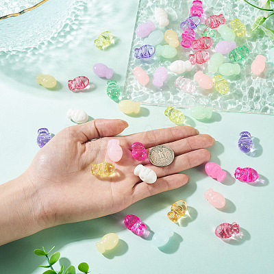 80Pcs 2 Styles Opaque Acrylic Beads OACR-TA0004-90-1