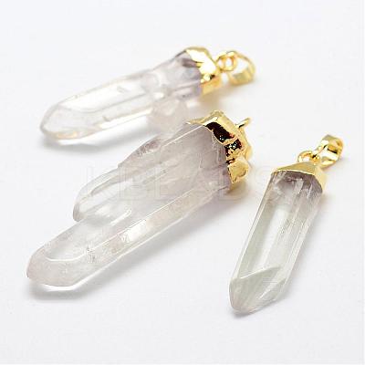 Natural Quartz Crystal Pendants G-F463-06G-1