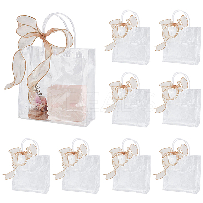 Valentine's Day 50Pcs Rectangle Transparent PVC Storage Bags with Handle ABAG-BC0001-56-1