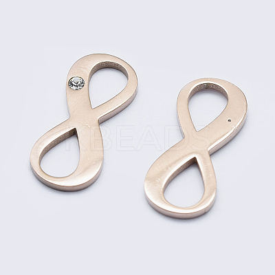 Eco-Friendly 316 Surgical Stainless Steel Pave Cubic Zirconia Links connectors RB-I078-63-B-NR-1