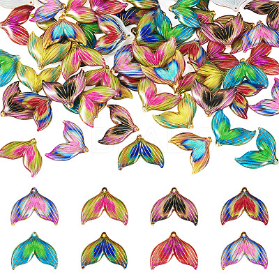 60Pcs Printed Translucent Acrylic Pendants OACR-TA0001-72-1