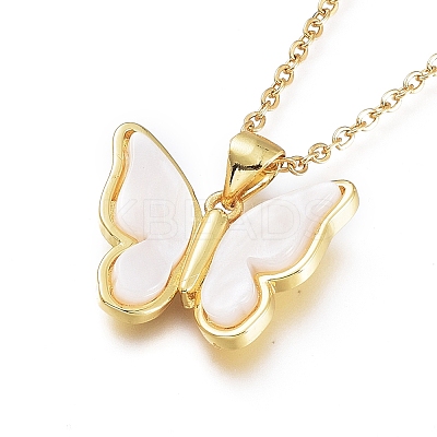 Brass Pendant Necklaces NJEW-L146-32-1