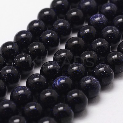 Synthetic Blue Goldstone Beads Strands X-G-D840-81-6mm-1