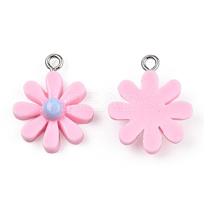 Opaque Resin Pendants RESI-WH0037-01D-1