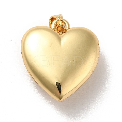 Rack Plating Brass Micro Pave Clear Cubic Zirconia Locket Pendants KK-M227-07G-1