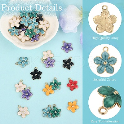 30Pcs Alloy Enamel Pendants ENAM-YW0005-92-1