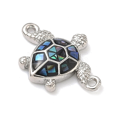 Brass Enamel Turtle Connector Charms KK-H534-03P-01-1