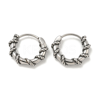 316 Surgical Stainless Steel Hoop Earrings EJEW-D096-19F-AS-1