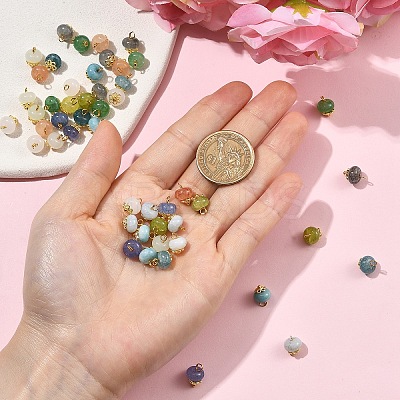50Pcs 10 Colors Glass Pendants PALLOY-YW00180-1