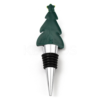 Christmas Theme Aluminium Alloy & PVC Wine Bottle Stoppers FIND-Q091-01C-1