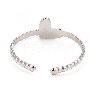Crystal Rhinestone Heart Open Cuff Ring LS-RJEW-C025-39P-1