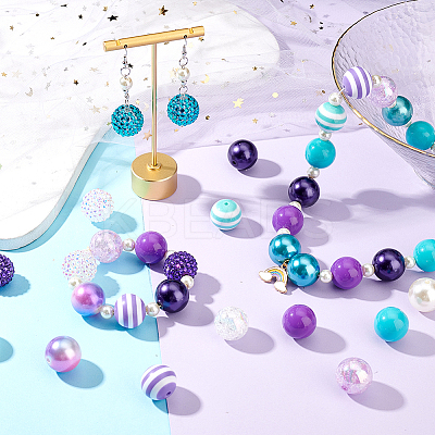 1 Set 5 Styles Resin Round Beads Set RESI-PH0001-98A-1