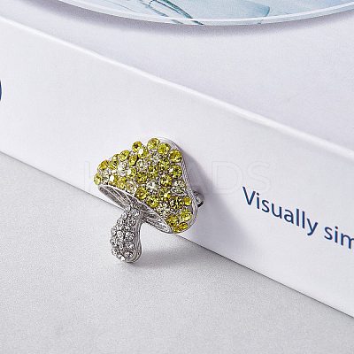 Cubic Zirconia Mushroom Brooch JBR102B-1