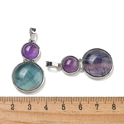Natural & Synthetic Mixed Gemstone Pendants G-G147-06P-1