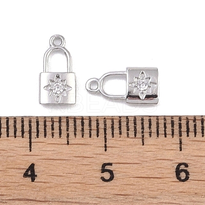 Brass Micro Pave Clear Cubic Zirconia Pendants KK-K351-36P-1