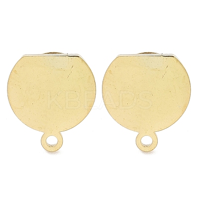 Half Round Ion Plating(IP) 304 Stainless Steel Stud Earring Findings STAS-I206-126G-1