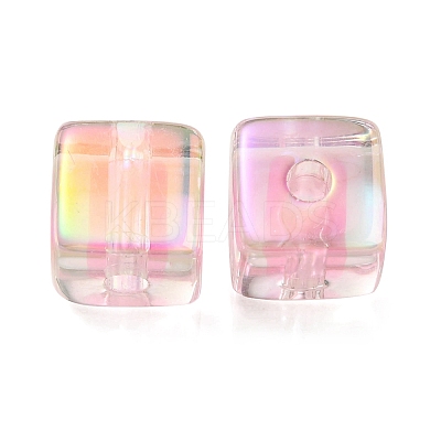UV Plating Transparent Acrylic European Beads OACR-F004-10F-1