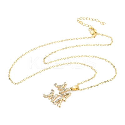 Mother's Day Brass Micro Pave Clear Cubic Zirconia Pendant Necklaces for Women LS-NJEW-Q021-01B-G-1