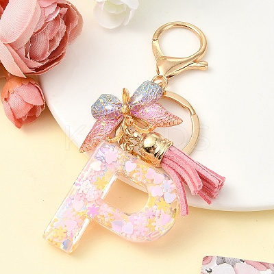 Resin & Acrylic & Faux Suede Tassel Keychain KEYC-YW00124-16-1