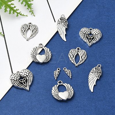 50Pcs 5 Styles Tibetan Style Alloy Pendants TIBEP-YW0001-85-1