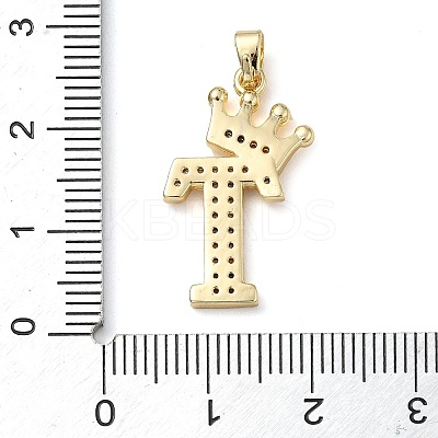 Rack Plating Brass Micro Pave Cubic Zirconia Pendants KK-D535-01T-RS-1