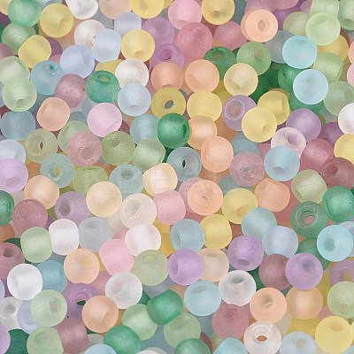 FGB Frosted Transparent Glass Seed Beads SEED-N013-02A-1