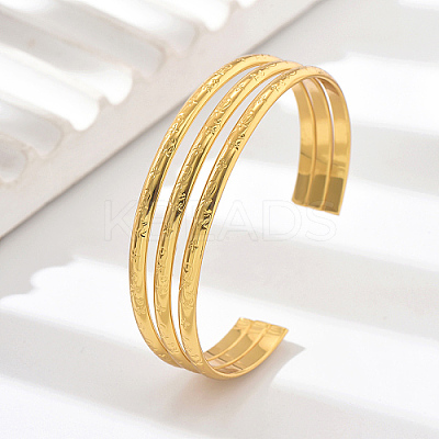 201 Stainless Steel Triple Layer Cuff Bangles RJ3221-4-1