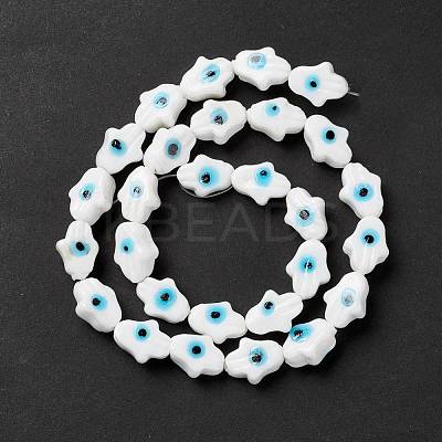 Handmade Evil Eye Lampwork Beads Strands LAMP-F024-02B-1
