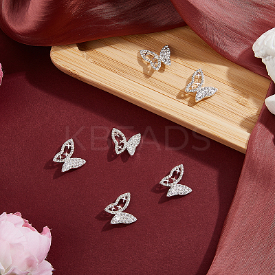 6Pcs 1-Hole Zinc Alloy Crystal Rhinestone Shank Buttons BUTT-DC0001-09-1