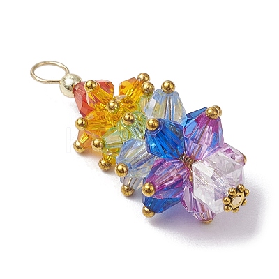 Chakra Theme Acrylic Pendants PALLOY-JF03055-1