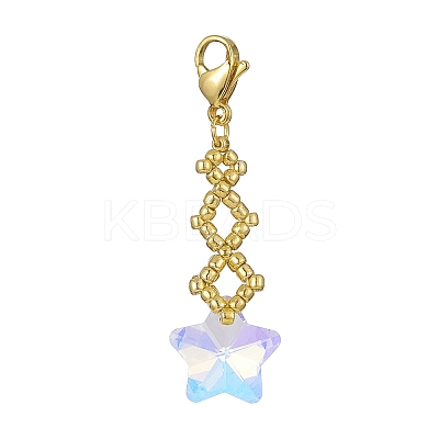 Heart/Moon/Star/Snowflake/Cross Glas Pendants Decorations HJEW-MZ00004-1