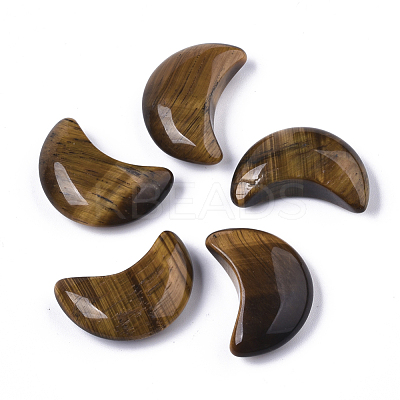 Moon Shape Natural Tiger Eye Healing Crystal Pocket Palm Stones G-T132-001D-1