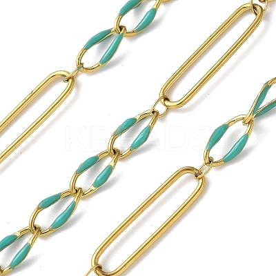 304 Stainless Steel Enamel Figaro Chains CHS-U003-02G-08-1