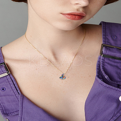 14Pcs Rainbow Color Alloy Pendants FIND-LP0002-78-1
