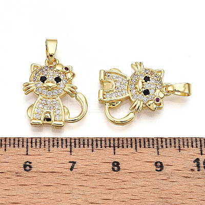 Brass Micro Pave Cubic Zirconia Pendants KK-N257-28G-1