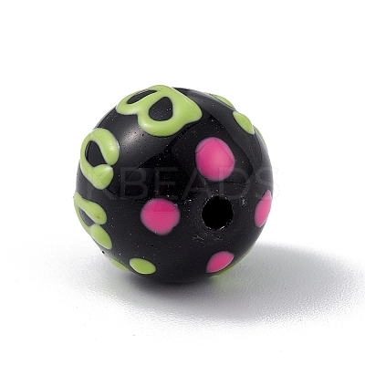 Opaque Painted Glass Beads GLAA-B001-01C-1