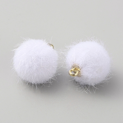Faux Mink Fur Covered Pendants DIY-WH0401-92A-1