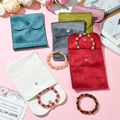 6Pcs 6 Colors Velvet Jewelry Pouches ABAG-CJ0001-04-1