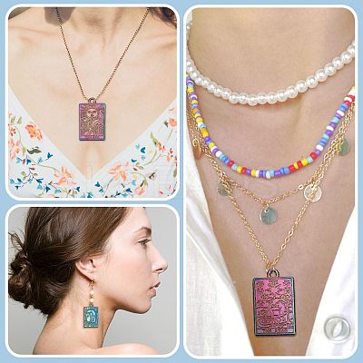 12Pcs 6 Style Rack Plating Rainbow Color Alloy Pendants FIND-CA0004-52-1