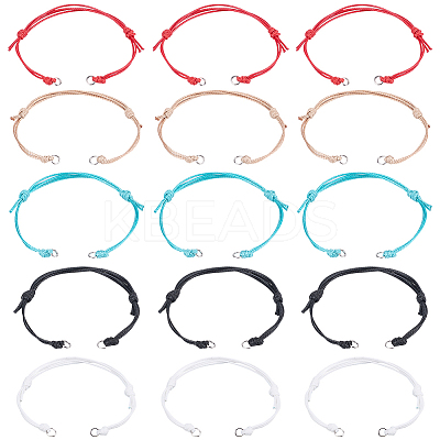 40Pcs 5 Colors Adjustable Eco-Friendly Korean Waxed Polyester Cord Bracelet Making AJEW-SC0003-72-1