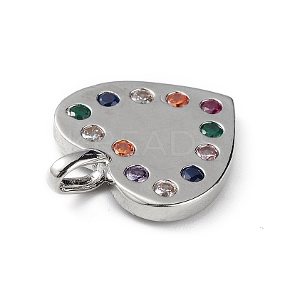 Rack Plating Brass Micro Pave Cubic Zirconia Pendants KK-C019-12P-01-1