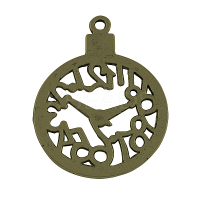 Alloy Clock Pendants LS-TIBEP-24057-AB-NR-1