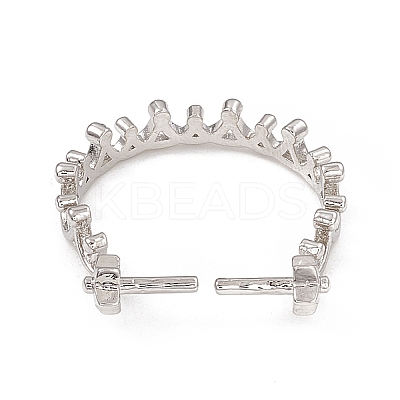 Rack Plating Brass Open Cuff Ring Settings KK-G455-14P-1