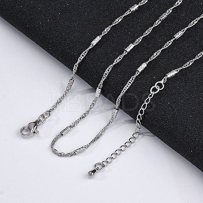 Brass Singapore Chains Necklaces for Women NJEW-D302-04P-1